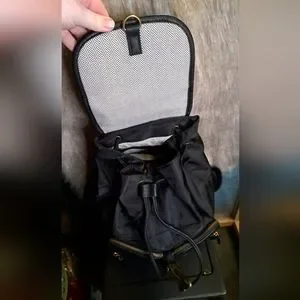 Steve Madden • Black Flap Vegan Faux Leather Pocket Drawstring Backpack Bag Chic Steve Madden | Bags | Steve Madden Black Flap Vegan Faux  main image 2